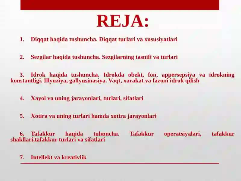 psixik jarayonlar,murakkab psixik jarayonlar 2