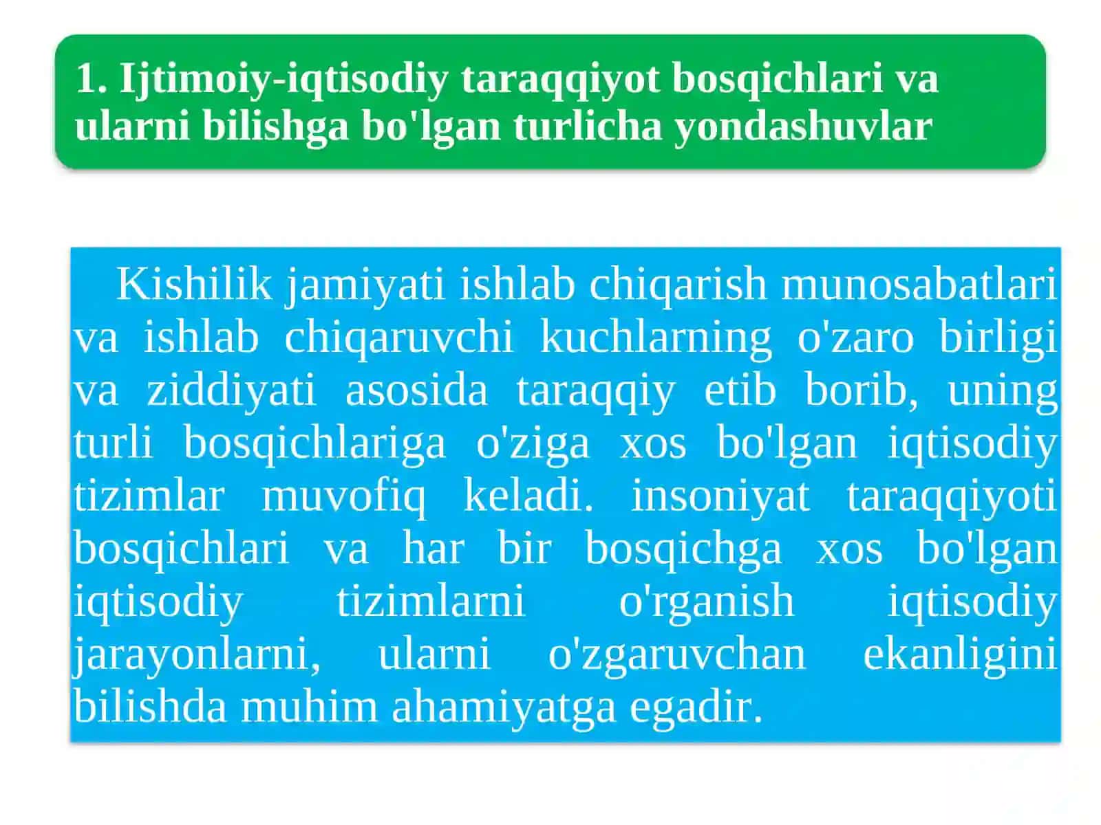 Ijtimoiy iqtisodiy tizimlar va mulkchilik shakllari 2