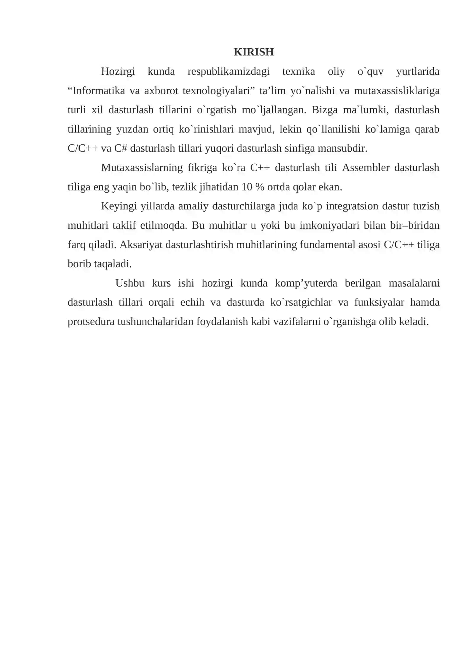 C++ Visual dasturlash tilida ko`rsatgichlar va funksiyalar 2