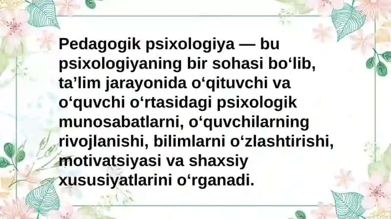 Pedagogik psixologiya 2