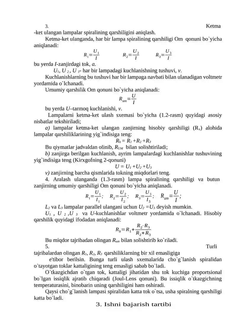 O’zgarmas tok elektr zanjirlarini tekshirish 2