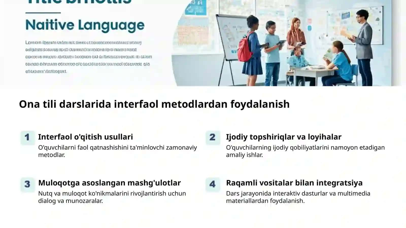 Ona tili o'qitishning zamonaviy metodikasi 2