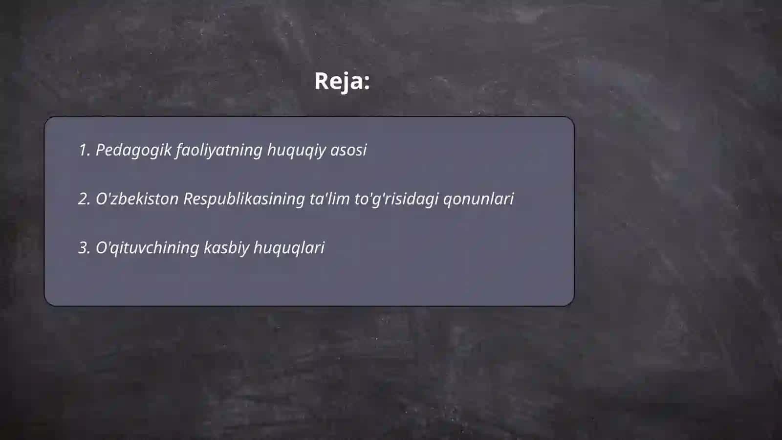 Pedagogika faoliyatining kasbiy huquqiy asoslari 2