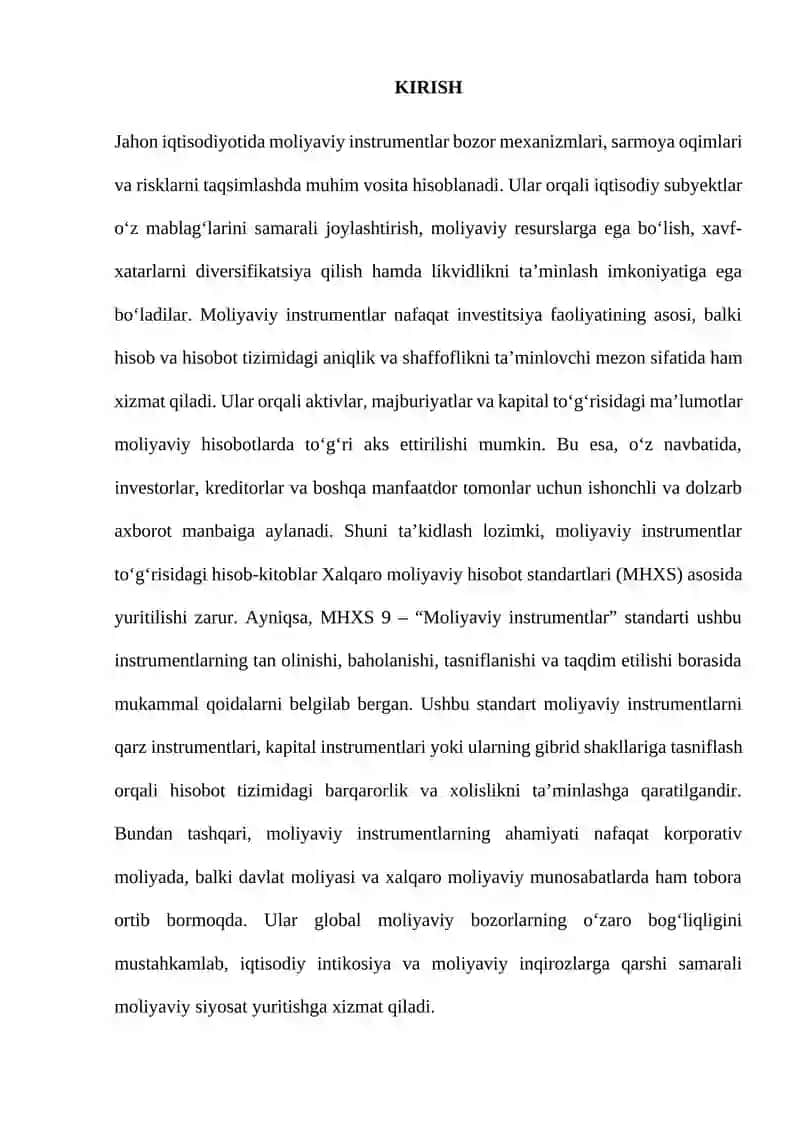 Moliyaviy instrumentlar 2