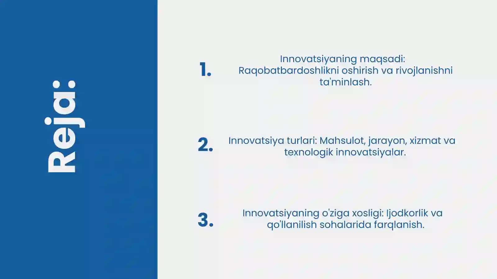 Innovatsiyaning maqsadi va turlari 2