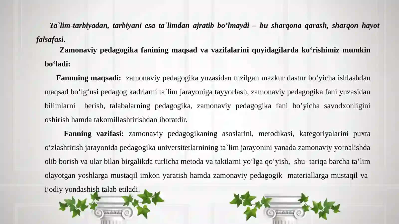 ZAMONAVIY PEDAGOGIKANING RIVOJLANISH BOSQICHLARI 2