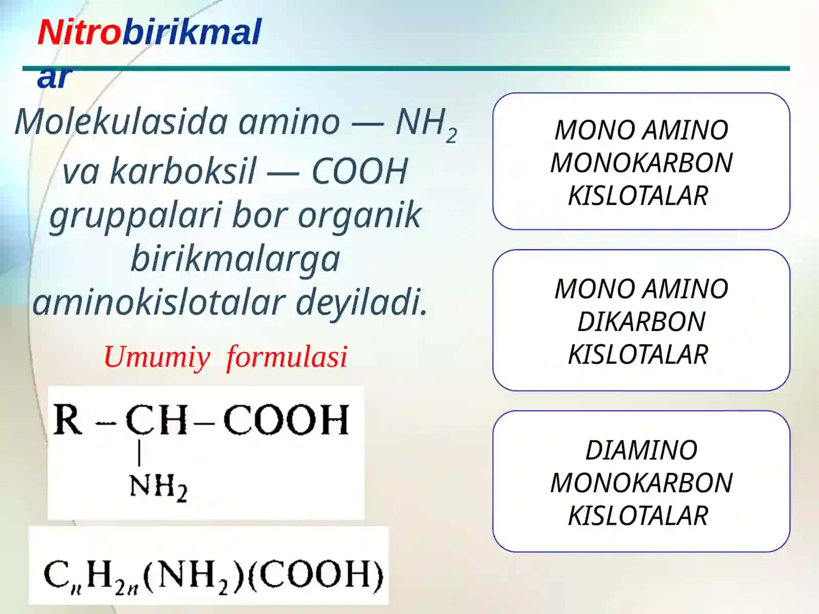 Aminokislotalarning sifat reaksiyalari 2