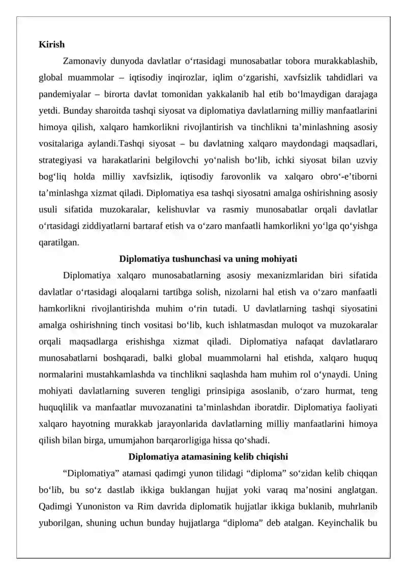 Diplomatiya va tashqi siyosat tushunchasi 2
