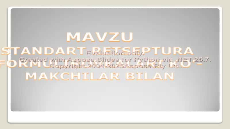 Standart Retseptura Formulirovkalar 2