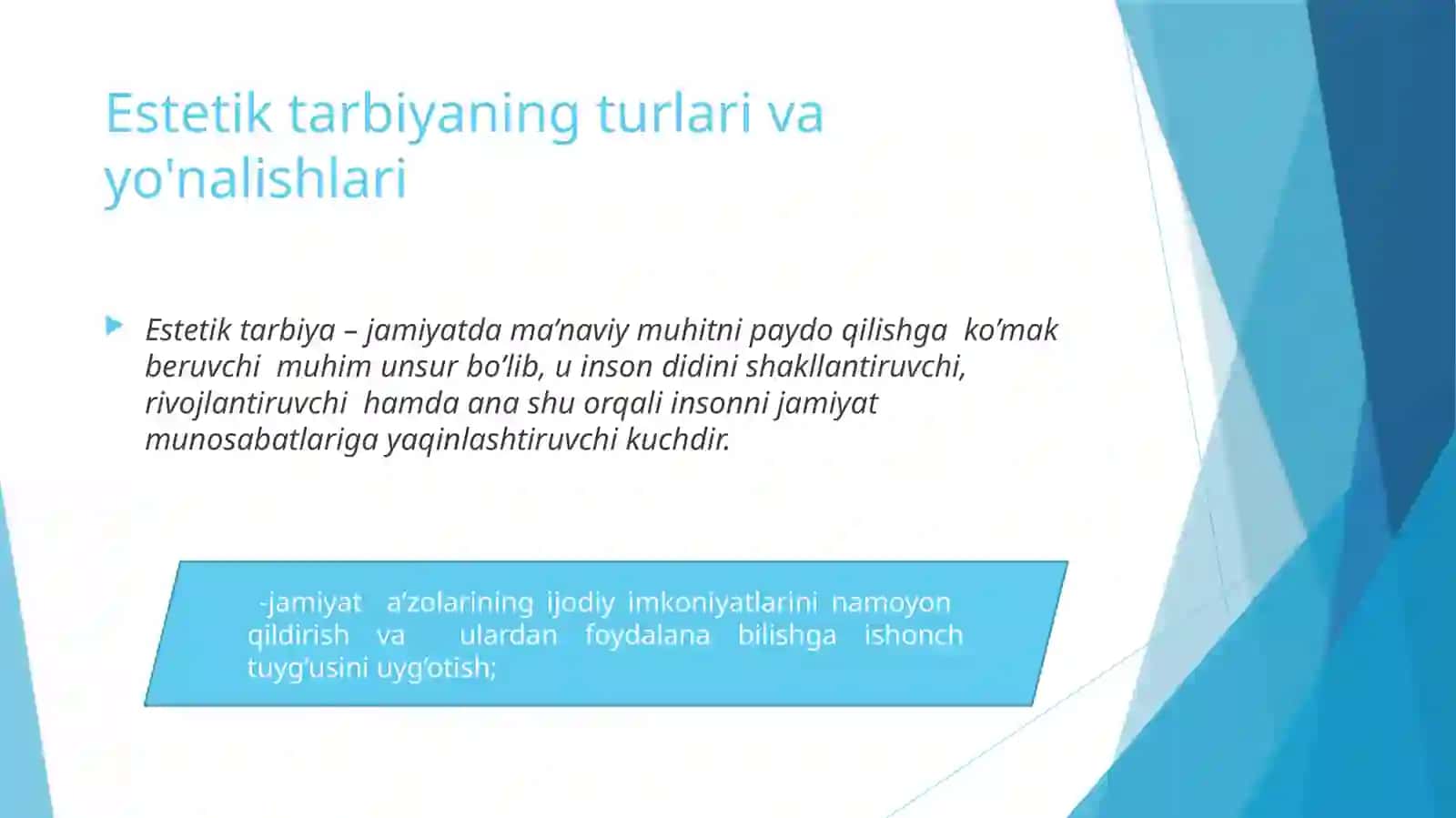 Estetikaning zamonaviy muammolari 2