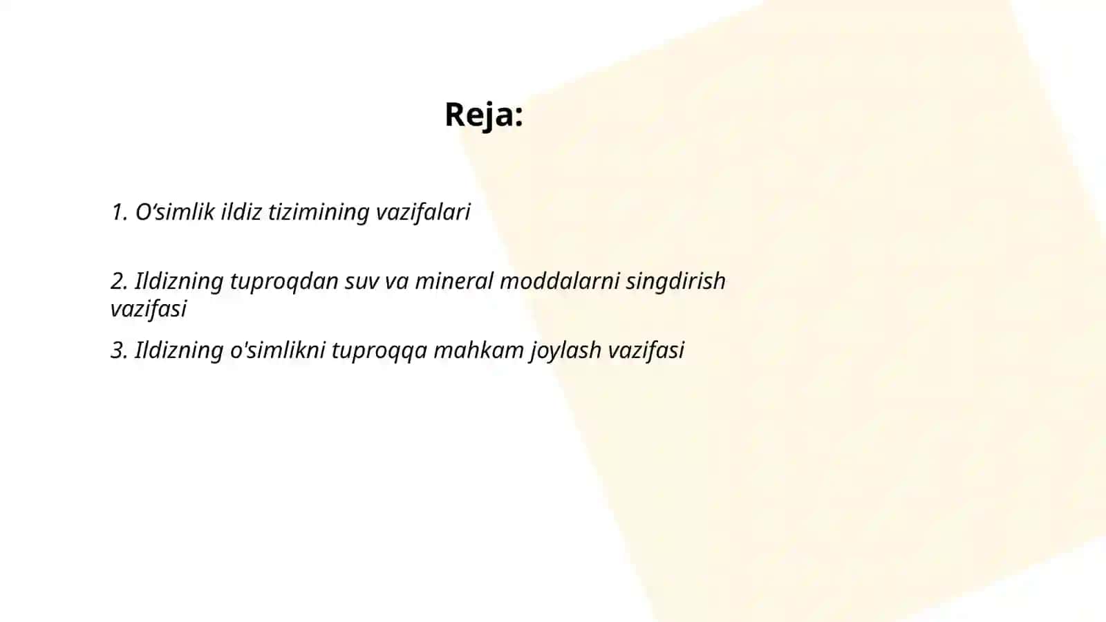 Oʻsimliklar morfologiyasining vazifalari 2