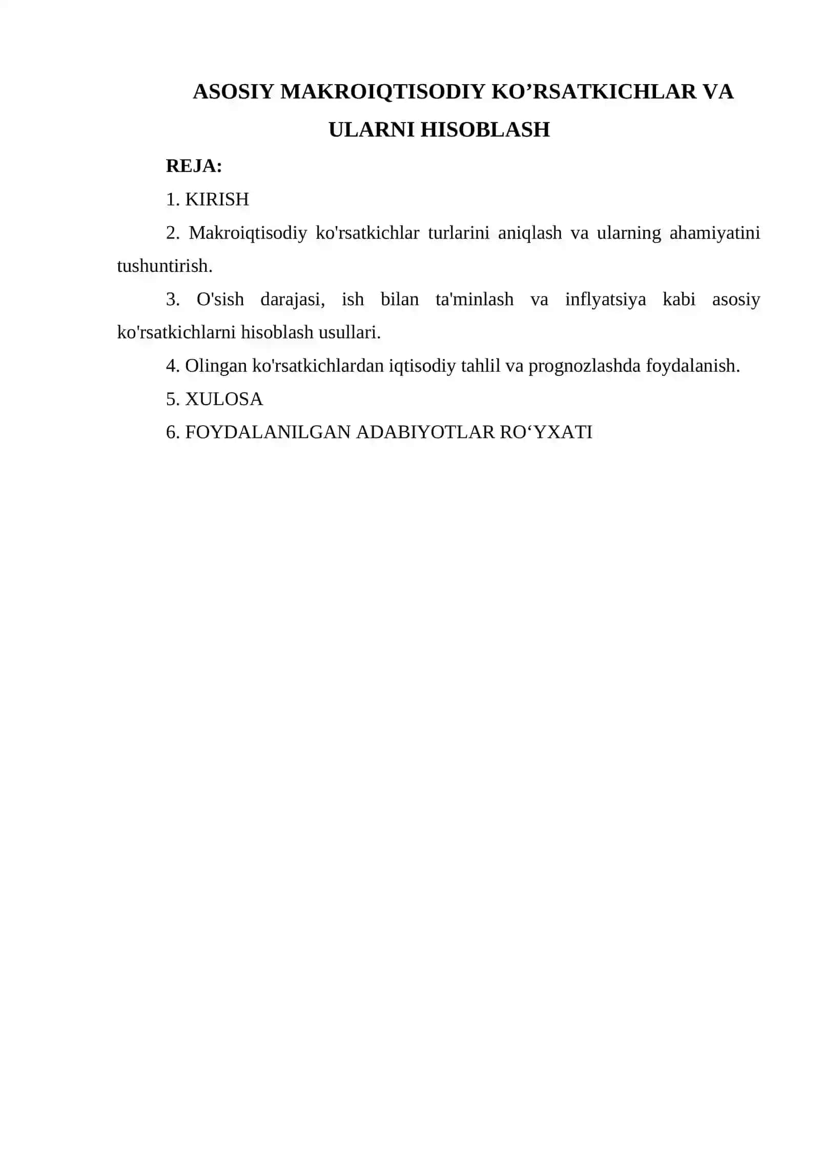 ASOSIY MAKROIQTISODIY KO’RSATKICHLAR VA ULARNI HISOBLASH 2