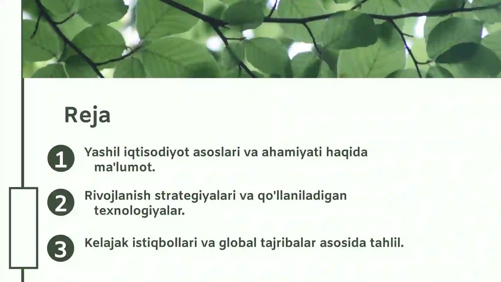 "Yashil iqtisodiyot" 2