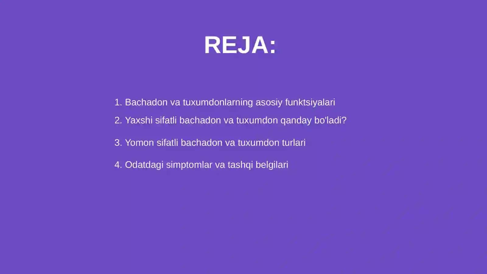 Bachadon va tuxumdon usmalari 2