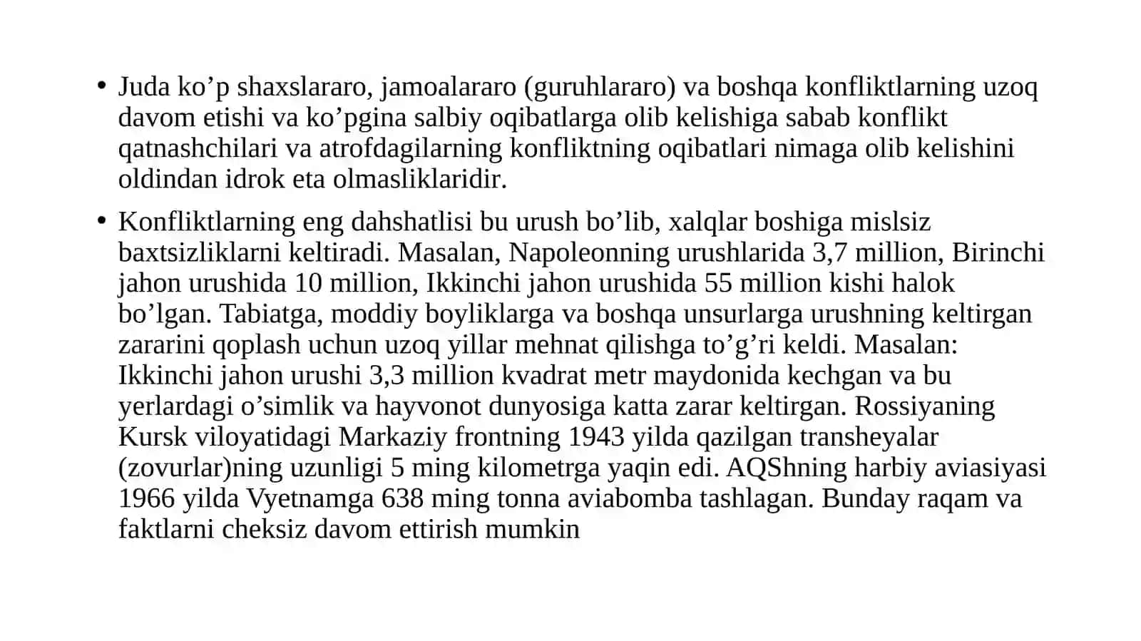 Konfliktlarning turlari va sabablari 2