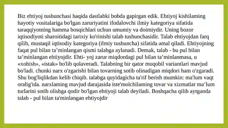 Taklif tushunchasi va talablar 2