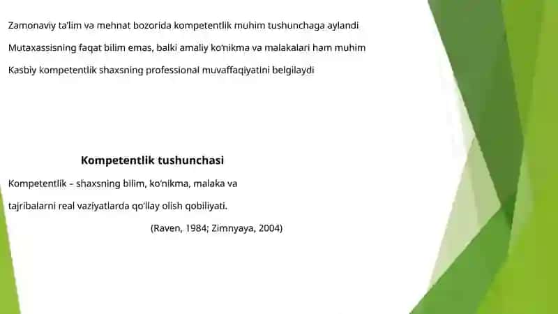 Kasbiy Kompetentlik Tushunchasi 2