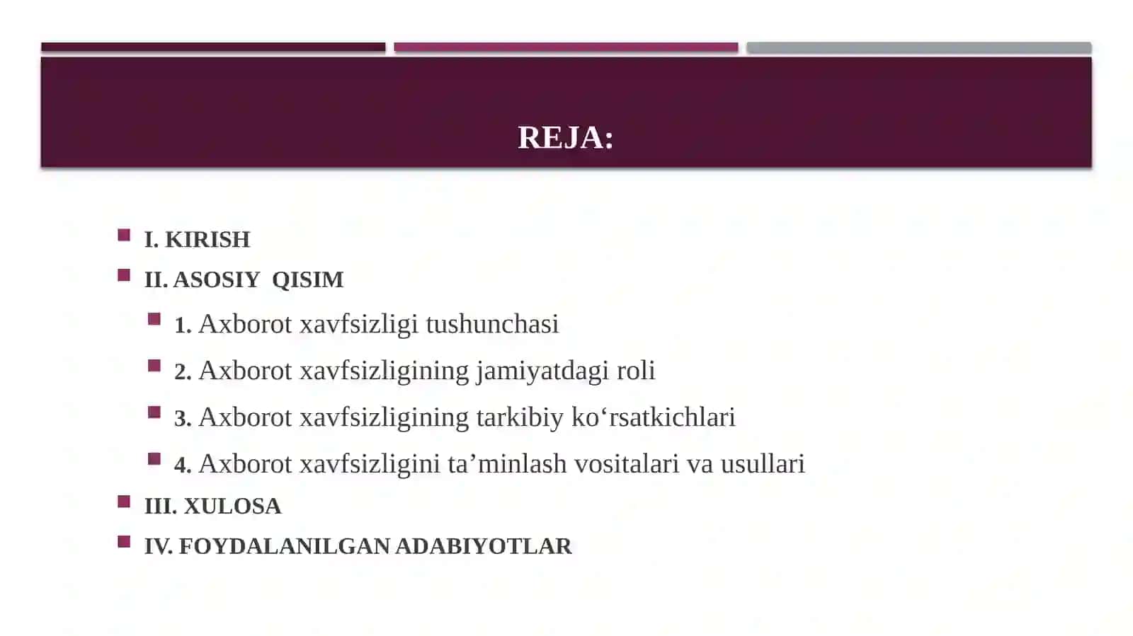 Axborot havfsizligi tushunchasi 2