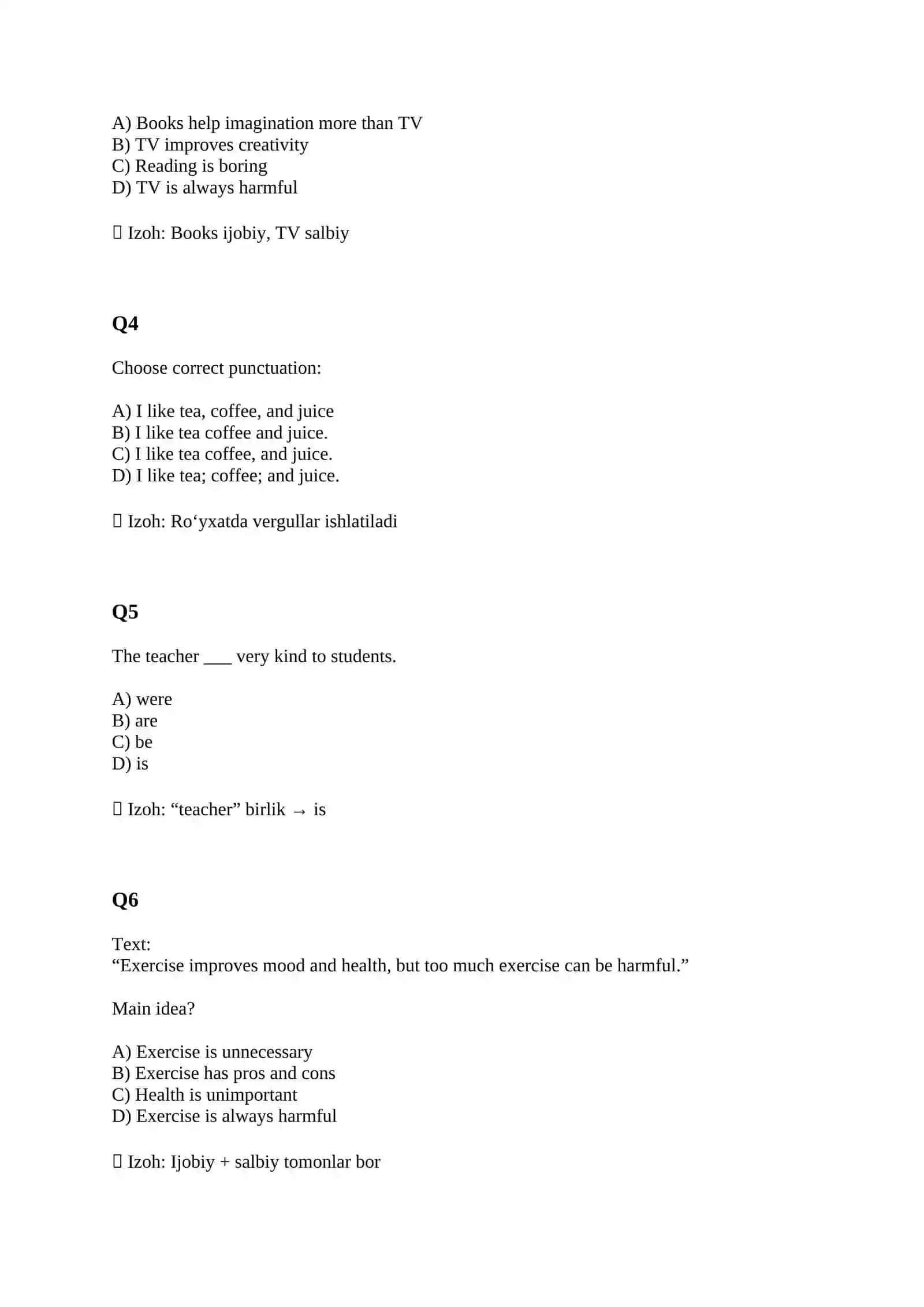SAT STYLE TEST WITH ANSWERS 2