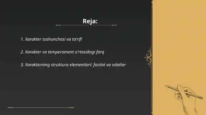 Xarakter tushunchasi va ta'rif 2