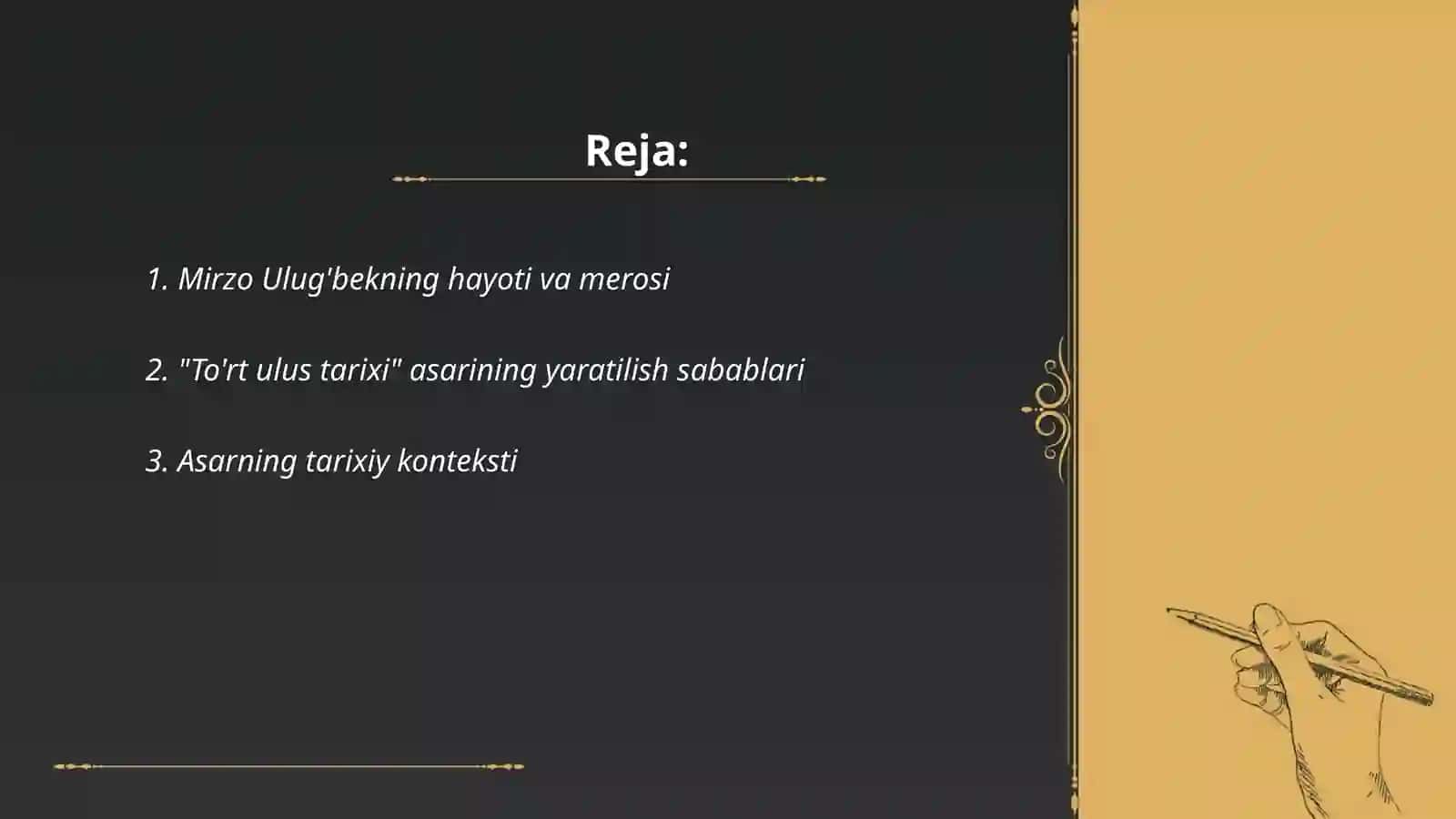 Mirzo Ulug'bekning "To'rt ulus tarixi" asari 2