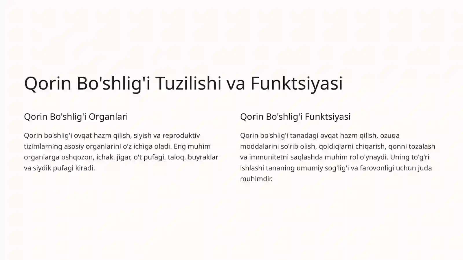 Qorin Bo'shlig'i Kasalliklari 2