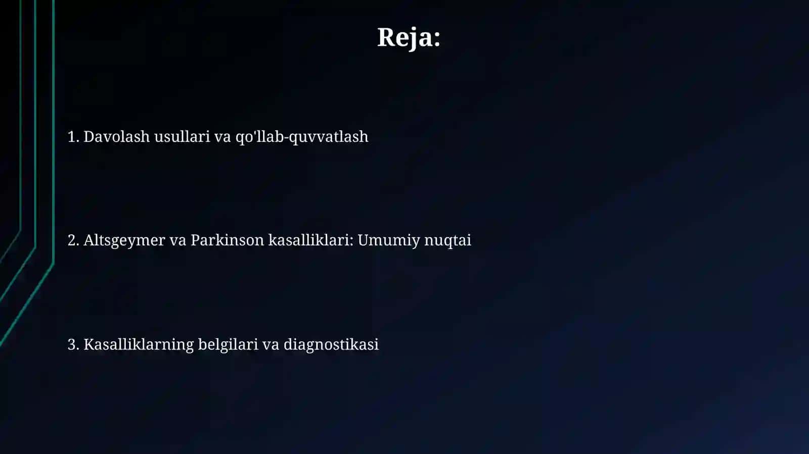 Altsgeymer va Parkinson kasalliklari 2