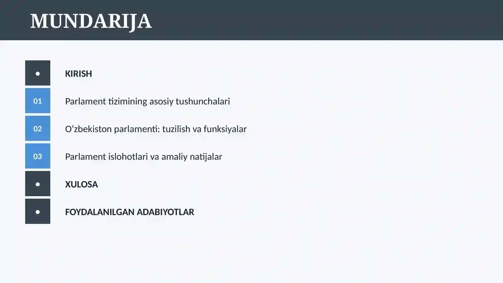 O‘ZBEKISTONDA PARLAMENT TIZIMI 2