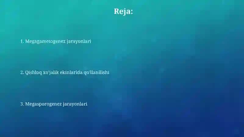 Megasporogenez jarayonlari 2