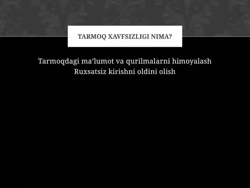 Tarmoq xavfsizligi 2