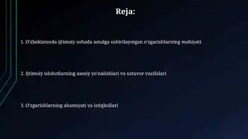 Ta'lim va sog'liqni saqlash sohasidagi islohotlar 2