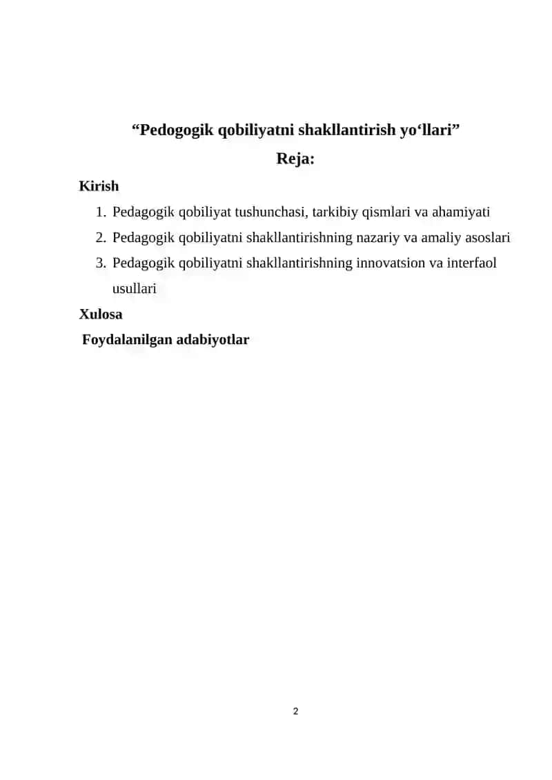 Pedagogik qobiliyatni shakllantirish yoʻllari 2
