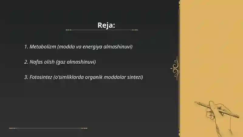 Tirik organizmlarning hayotiy jarayonlari 2