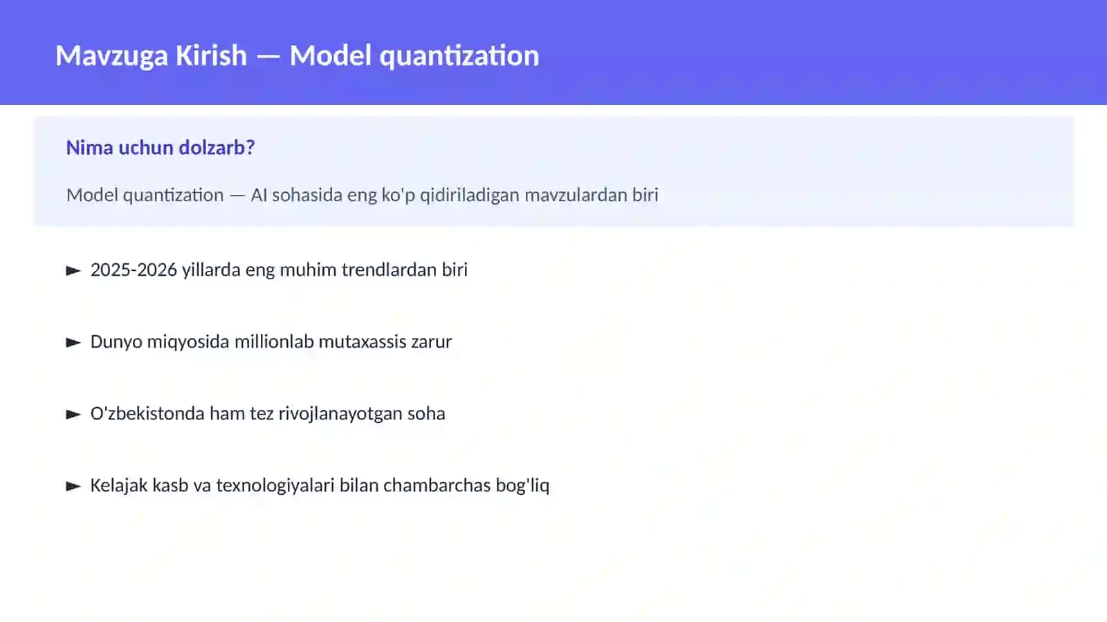 AI | DEEP LEARNING VA NEYRON TARMOQLAR 2
