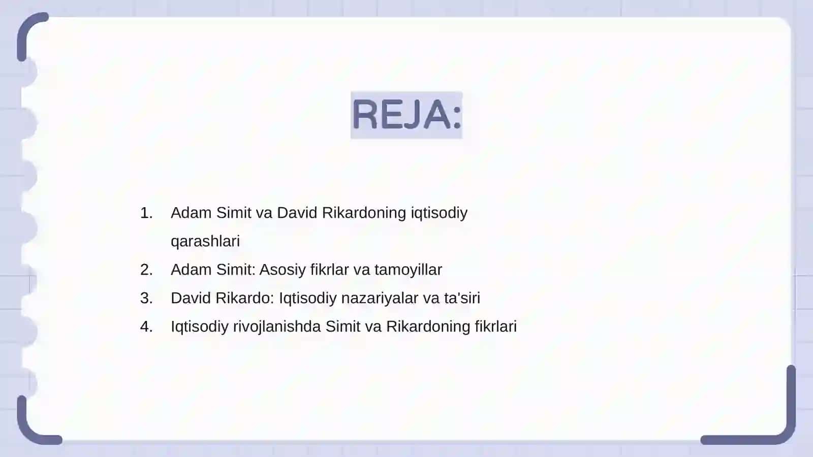 Adam Simit va David Rikardoning iqtisodiy qarashlari 2