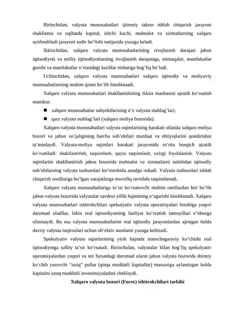 Xalqaro valyuta munosabatlari 2