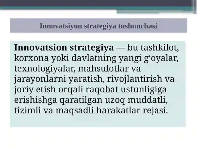 Innovatsion strategiyalar 2