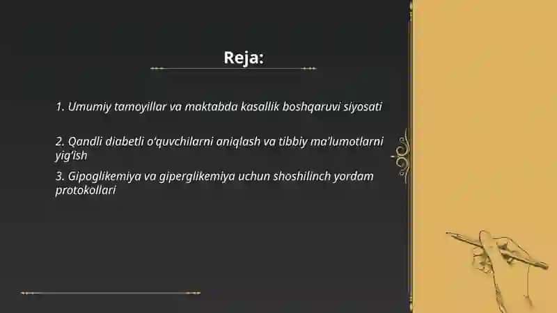 Ichki sekretsiya bezlari (qandli diabet), nafas olish aʼzolari (sil va bronxial astma) kasalliklari bilan ogʻrigan maktab oʻquvchilari bilan mashgʻulotlar oʻtkazish tamoyillari 2