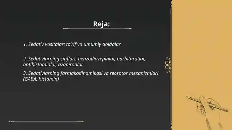 Sedativ vositalari 2
