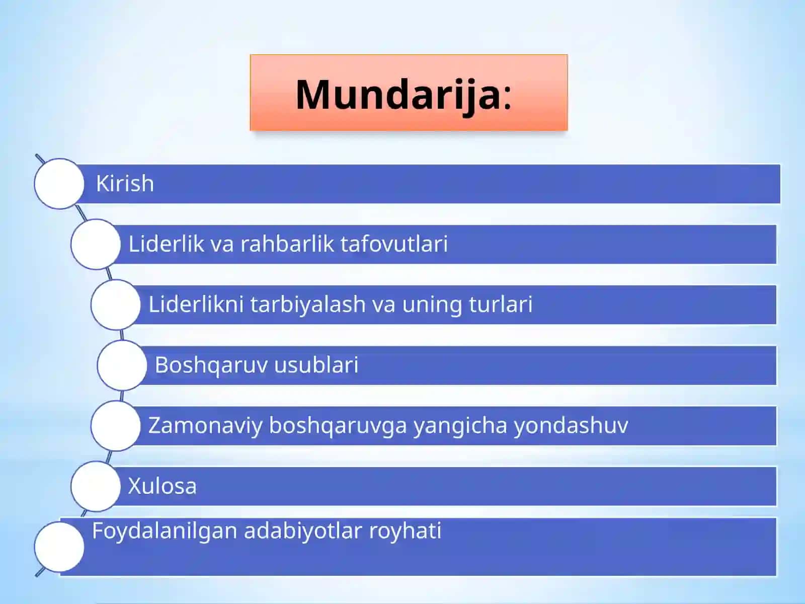 Boshqaruvda liderlik va boshqaruv uslublari 2