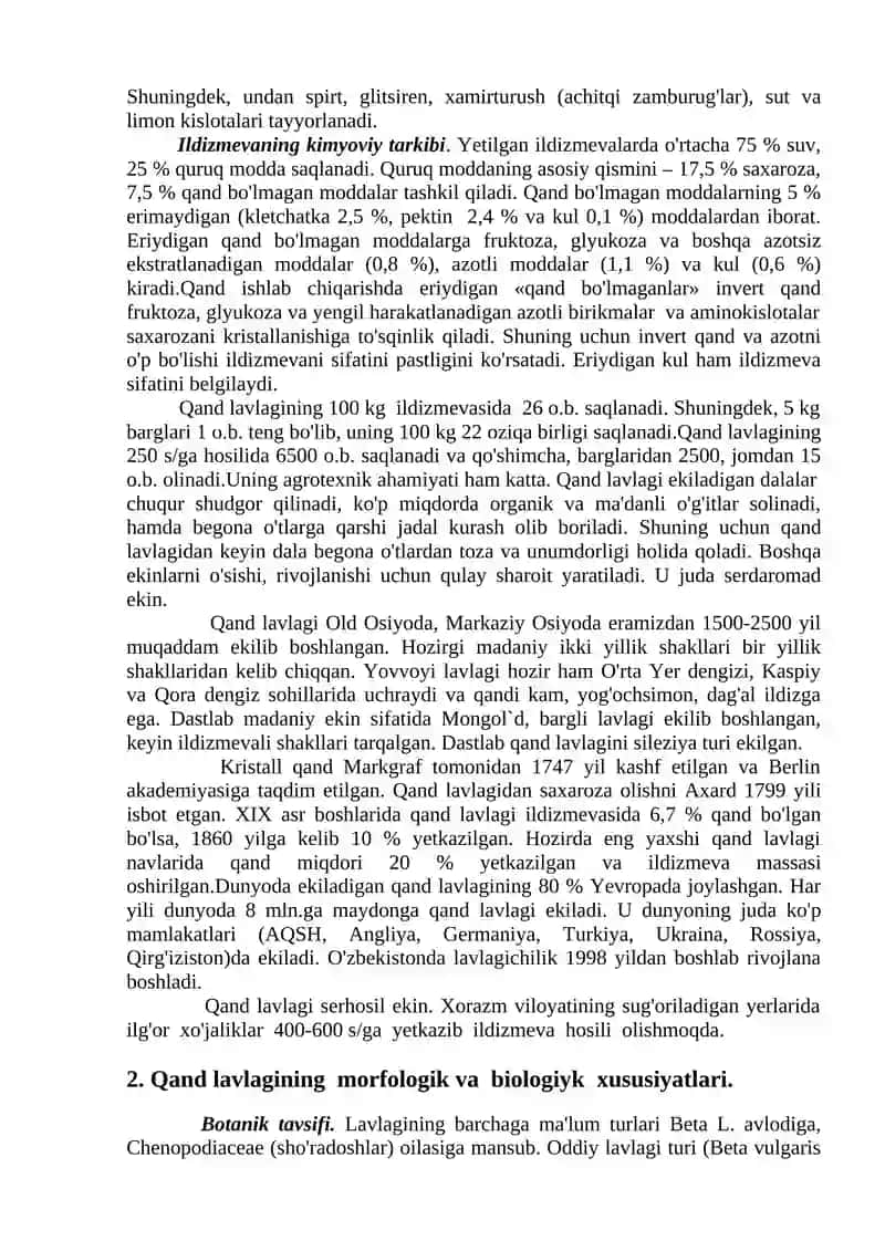 Ildiz mevali o’simliklar 2