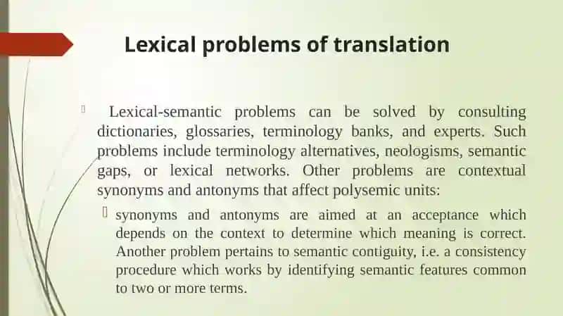 Lexical Problems of Translation 2