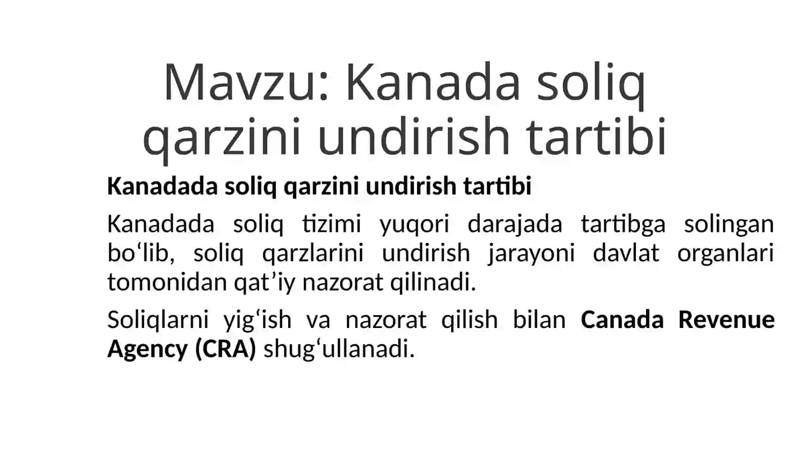 Kanada soliq qarzini undirish tartibi 2