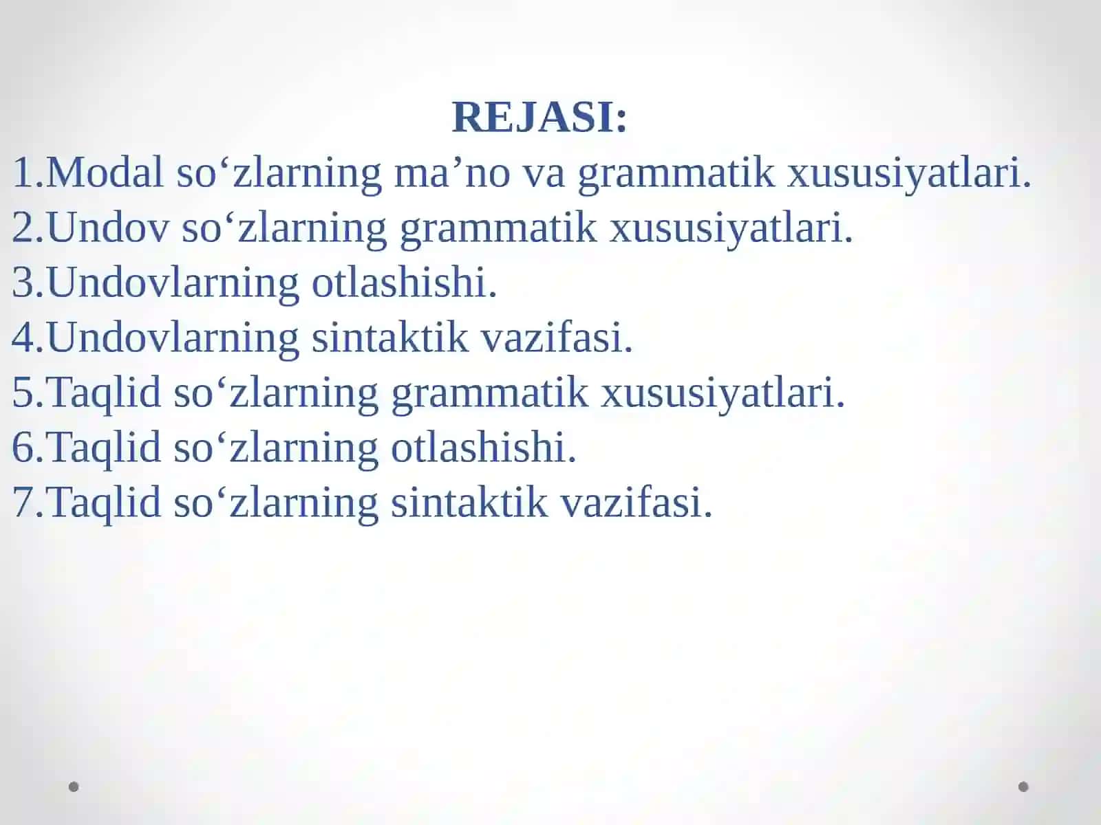 Modal, undov va taqlid so‘zlar 2
