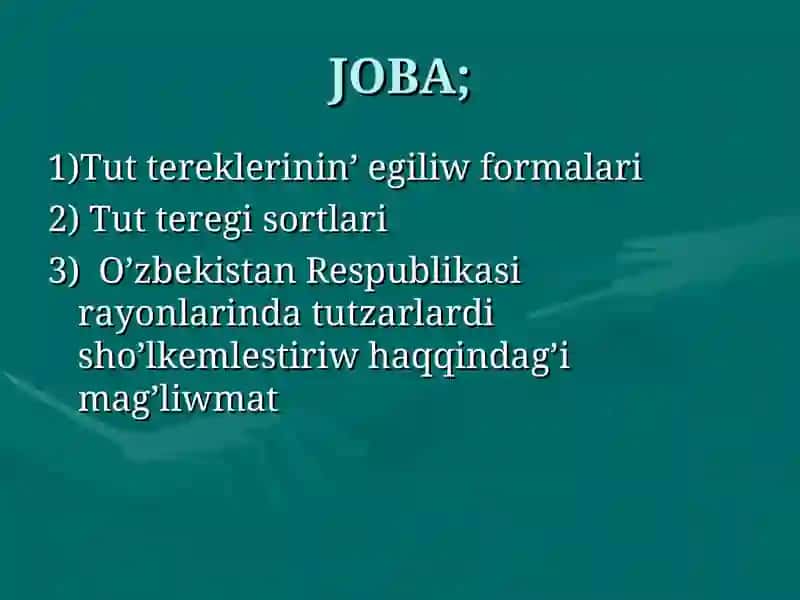 Tut teregi sortlari 2