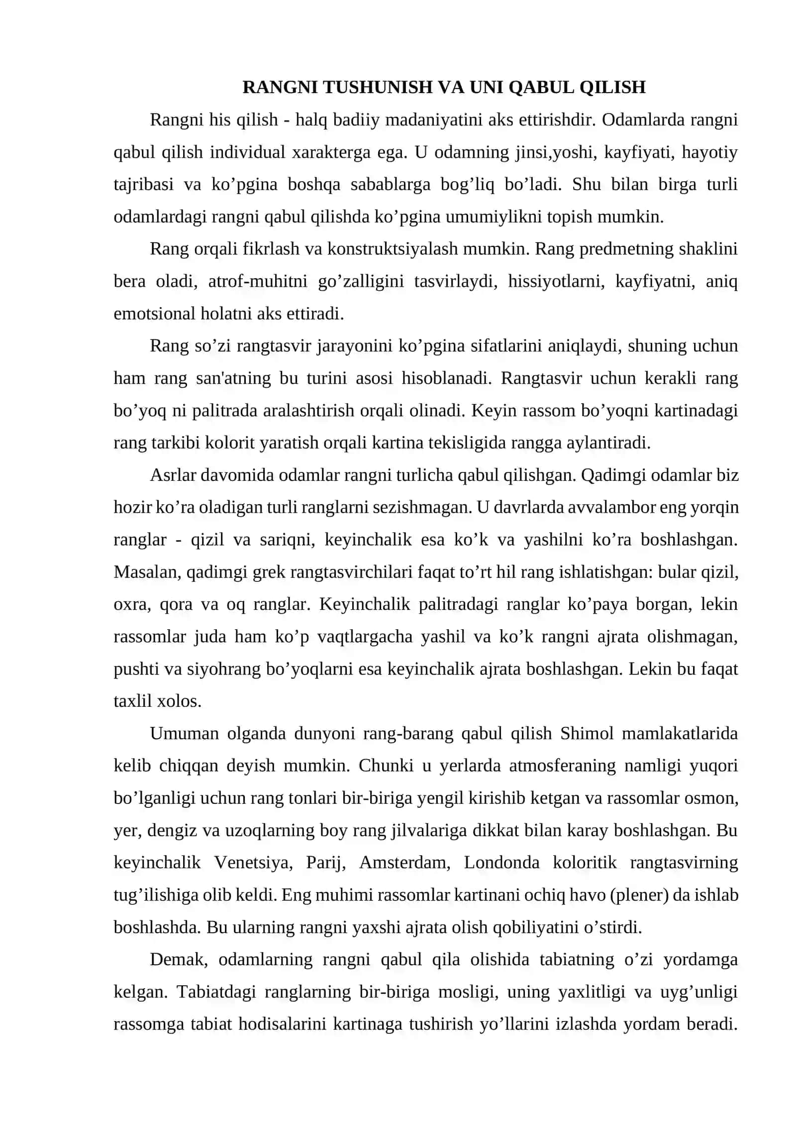 Rang va inson psixologiyasi 2