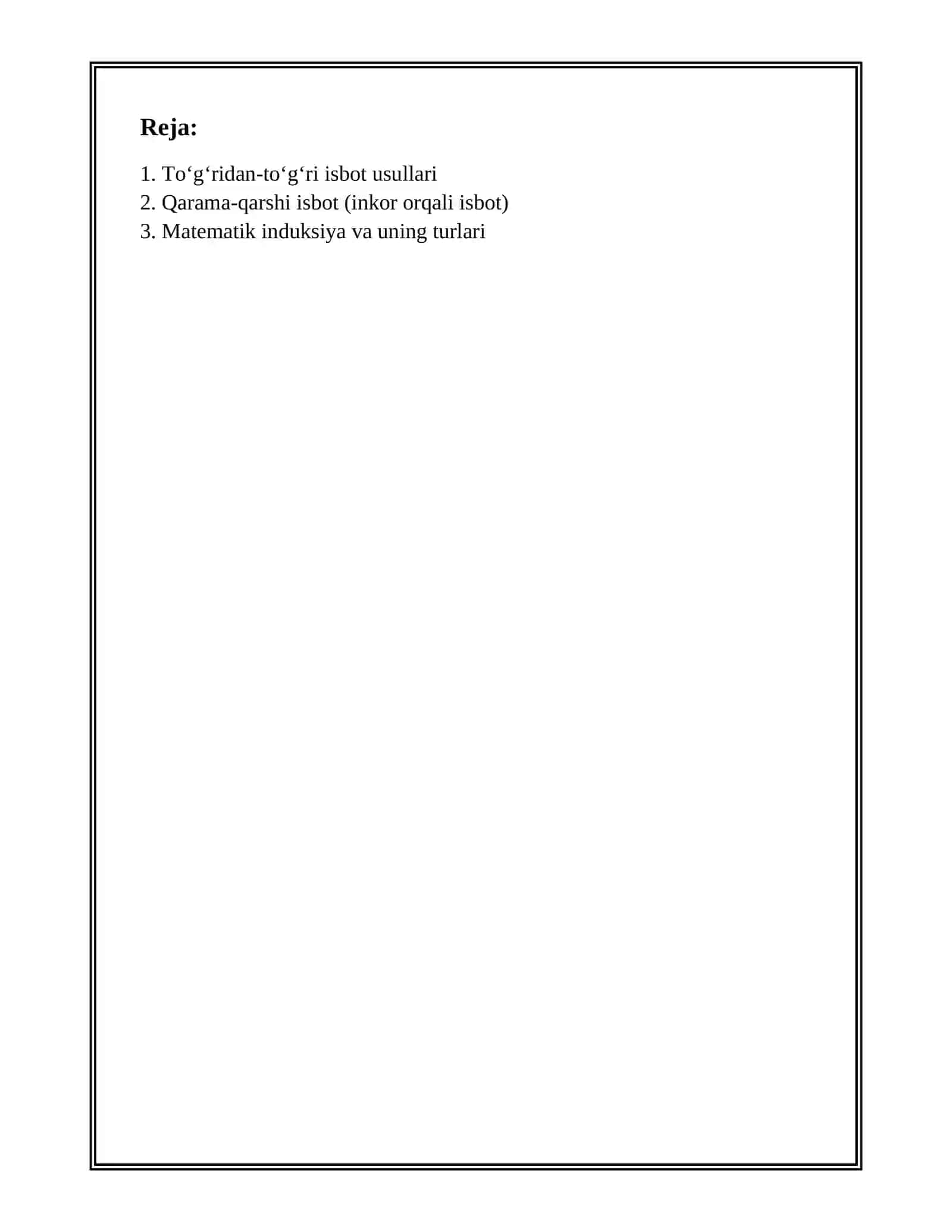 MATEMATIKA FANLARIDA MULOHAZA YURITISH 2