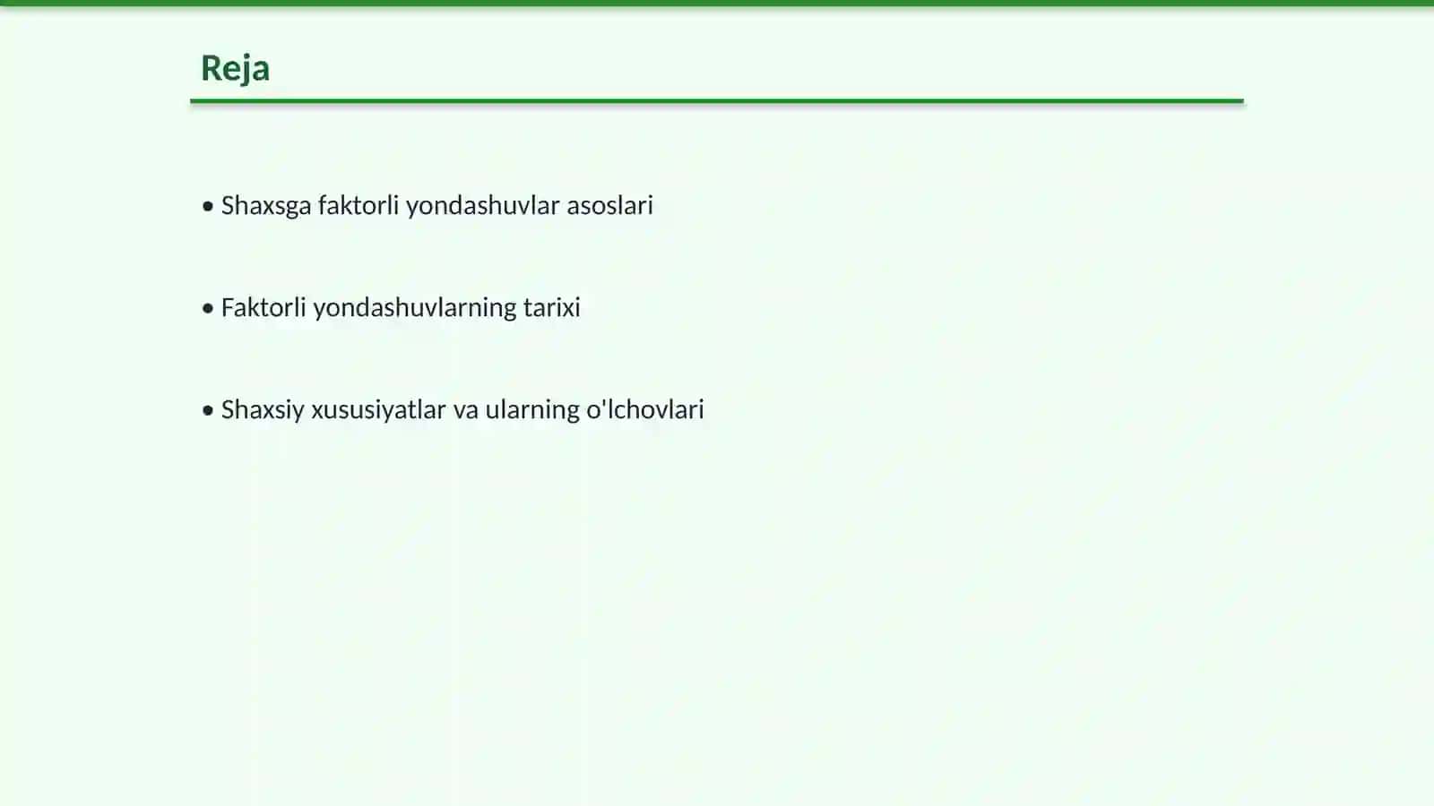 Shaxsga faktorli yondashuvlar 2