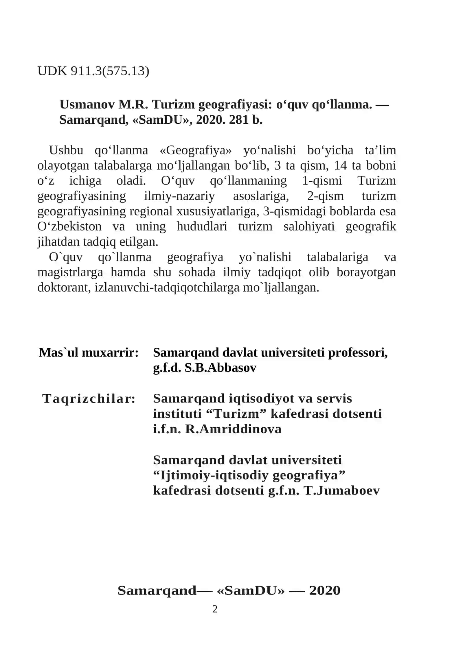 Turizm geografiyasi 2