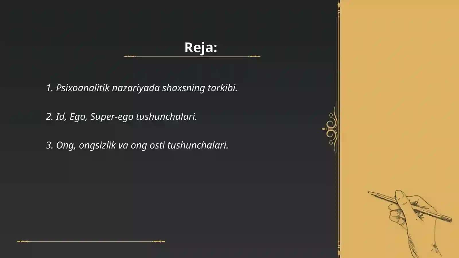 Psixoanalitik nazariyada shaxsning tarkibi 2